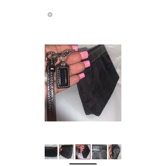 COACH 💥VINTAGE💥Signature Black Canvas Wristlet - Picture 5 of 9
